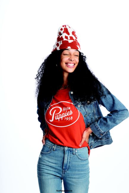 Hush Puppies Women\'s Retro Script Graphic Tee XXL4J240 T-Shirts